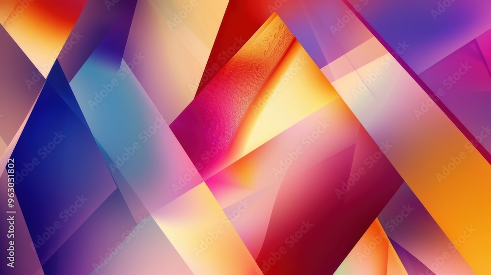 Aufkleber geometric shapes in a harmonious arrangement create a vibrant abstract background with smooth gradie