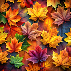 ai generated fall leaves picture