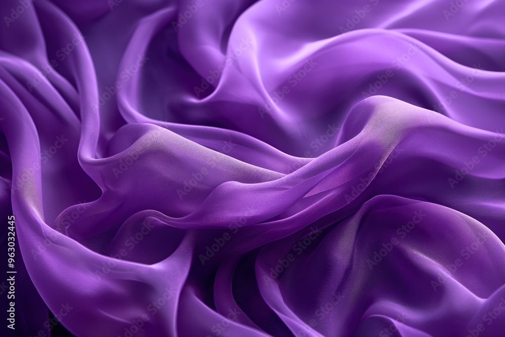 Poster purple fabric texture close-up. deep rich purple hue with smooth folds and creases. dynamic composit