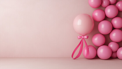 Breast cancer awareness campaign with therapyrelated icons, positive message, 3D illustration