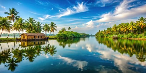 Calm serene lake serene Kerala backwaters