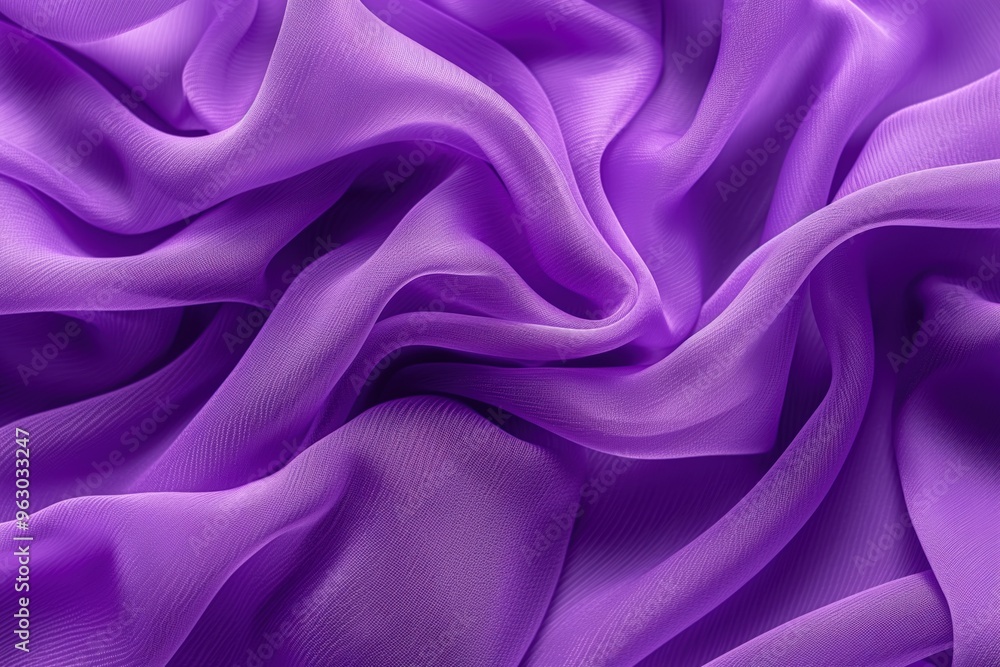 Poster purple fabric texture pattern close-up view. crumpled deep purple clothing material with intricate f