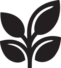 Black Silhouette Of Branch With Leaves Vector Illustration