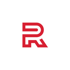 Mono line Letter R Logo design vector template