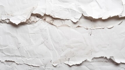Old vintage torn white paper texture background