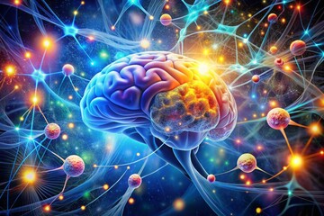 Obraz premium Neuroscience illustrations embracing art and science fusion