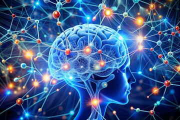 Neurotransmitter blueprint visualizing mind's internal connections