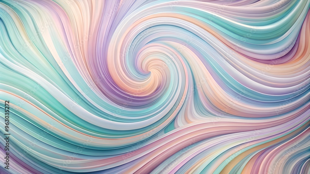 Aufkleber abstract pastel swirl pattern with flowing lines in soft colors