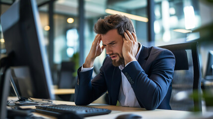 frustrated business man at work 