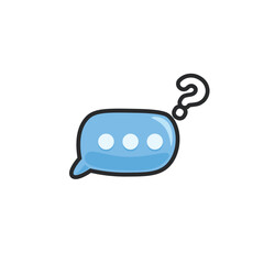 Naklejka premium question bubble chat in outline flat vector design