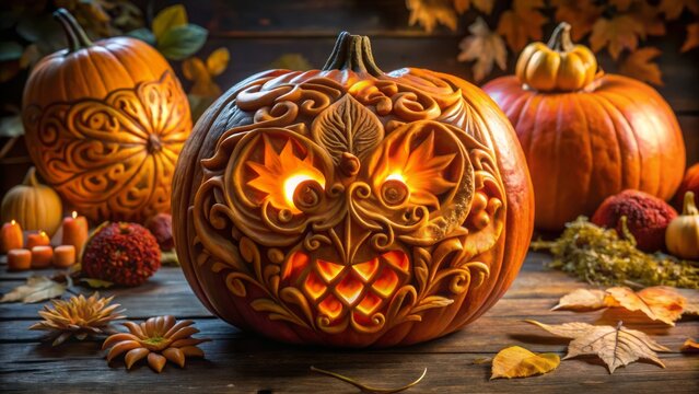 pumpkin carving patterns with intricate designs
