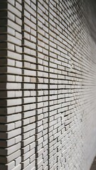 Close up view of white empty brick wall background