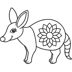 Hand drawn animal mandala illustration