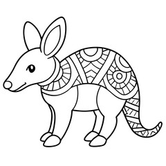 Hand drawn animal mandala illustration