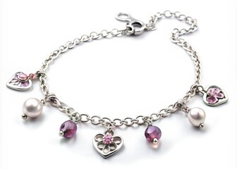 Romantic Heart Shaped Anklet With Charms