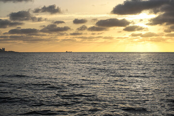 sunset in the sea