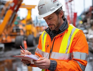 Construction Worker Taking Notes