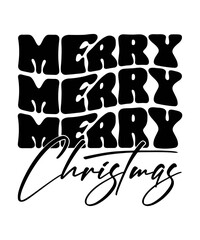 merryChristmas retro wavy groovy t shirt design.