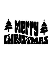 merry Christmas retro wavy groovy t shirt design.