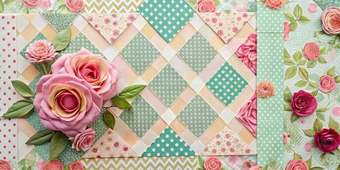 scrapbooking rose geometric pattern