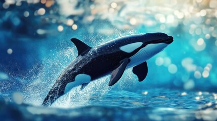 Obraz premium Orca Leaping From the Water