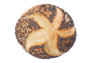 german bread roll with poppy seeds known as Mohnbroetchen