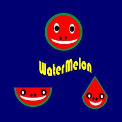 smiley face with watermelon