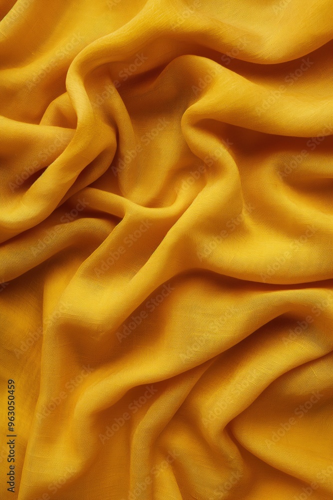 Poster yellow fabric texture close-up. soft flowing material with slight wrinkles. natural relaxed look. pe