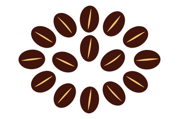 Stylish coffee beans vector illustration, ideal for cafes, logos, packaging, and decor. Add a touch of aromatic charm to your design projects with this versatile graphic.