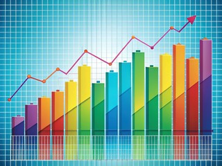 Bold Colorful Graph Chart Illustration