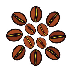 Stylish coffee beans vector illustration, ideal for cafes, logos, packaging, and decor. Add a touch of aromatic charm to your design projects with this versatile graphic.