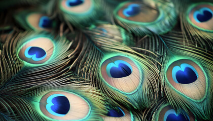 Obraz premium A vibrant illustration of colorful peacock feathers