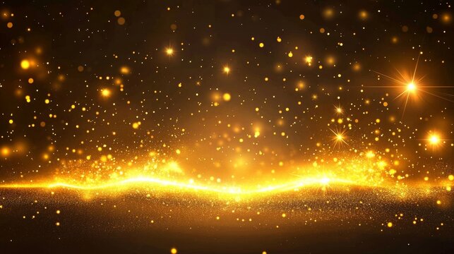 A magical and festive background with shimmering gold lights and sparkles, perfect for celebrating special occasions. .