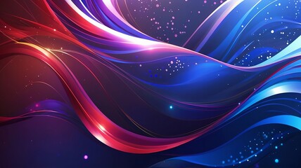 Vibrant abstract wavy shapes background. Made with generative AI technology