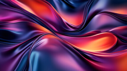 Obraz premium A dynamic abstract painting featuring vibrant wavy lines in various colors, creating a sense of movement and energy, a colorful waves of different colors, Liquid colors fluid gradients 