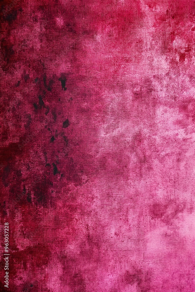 Poster pink velvet fabric texture with small black dots on light gray background. close-up view of soft and