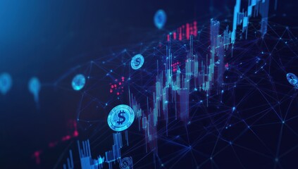Obraz premium Digital Currency and Finance Network