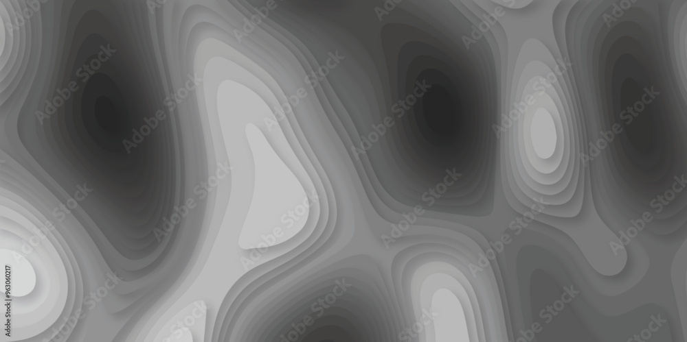 Poster abstract background vector abstract wavy line 3d paper cut black and white background. abstract patt