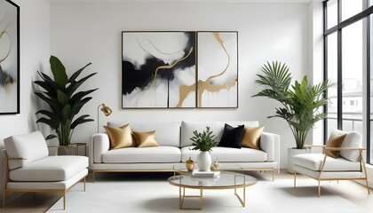 Photo interior modern design room 3d illustration