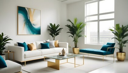 Photo interior modern design room 3d illustration