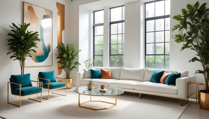 Photo interior modern design room 3d illustration