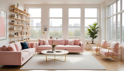 Fototapeta premium Photo interior modern design room 3d illustration