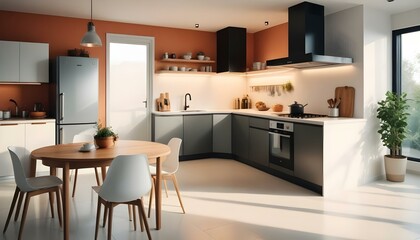 Fototapeta premium Photo interior modern design room 3d illustration