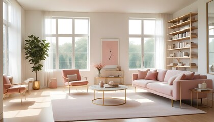 Fototapeta premium Photo interior modern design room 3d illustration