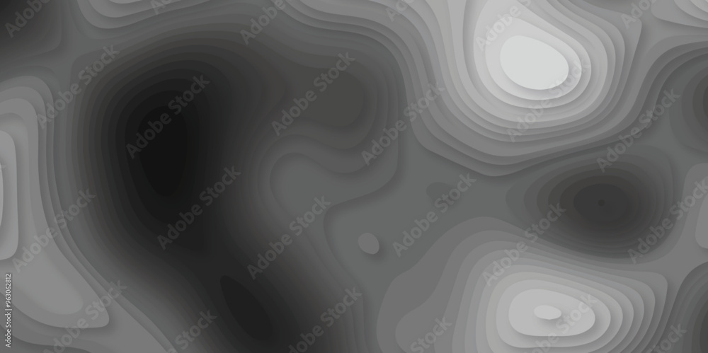Poster abstract background vector abstract wavy line 3d paper cut black and white background. abstract patt
