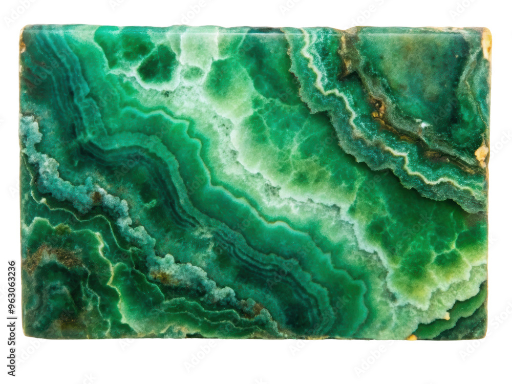 Poster green marble slab with swirling patterns and gradient tones. showcase complex mineral formations, pe