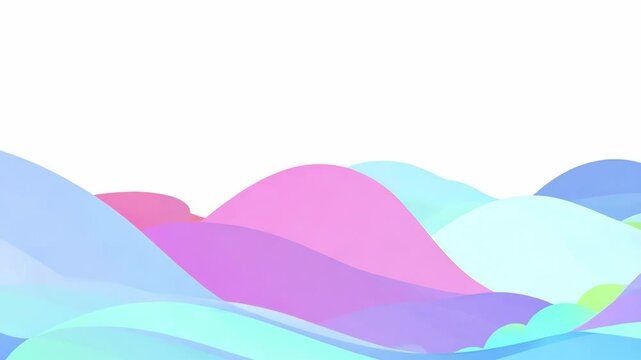 Continuous undulating rainbow cloud waves creating soothing motion in 2D vector animation