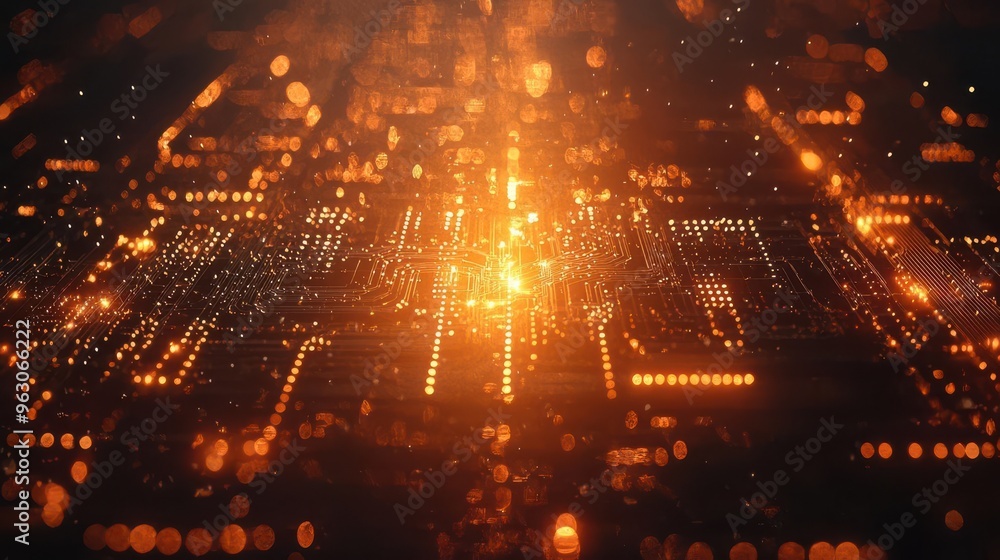 Poster abstract digital background featuring glowing lights and lines, symbolizing technology and innovatio