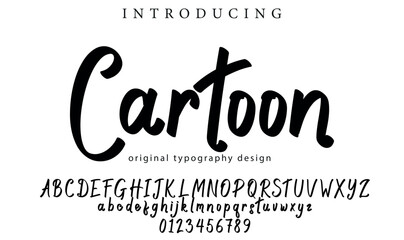 Cartoon Font Stylish brush painted an uppercase vector letters, alphabet, typeface
