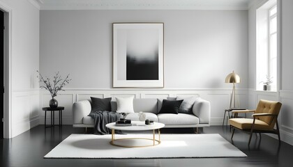 Fototapeta premium Photo interior modern design room 3d illustration